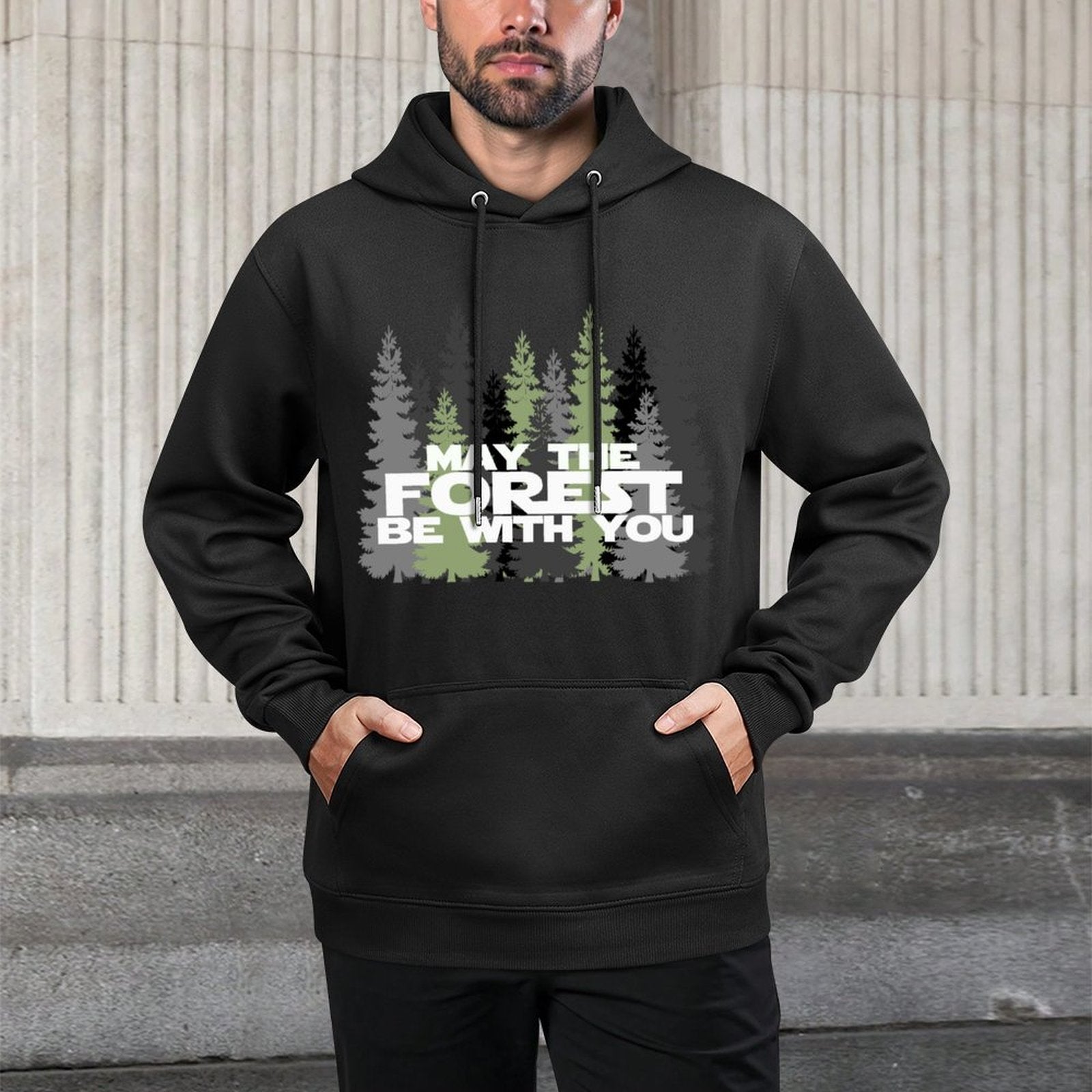 May The Forest Be With You Funny Earth Day T-Shi Breathable Fabric Hoodie
