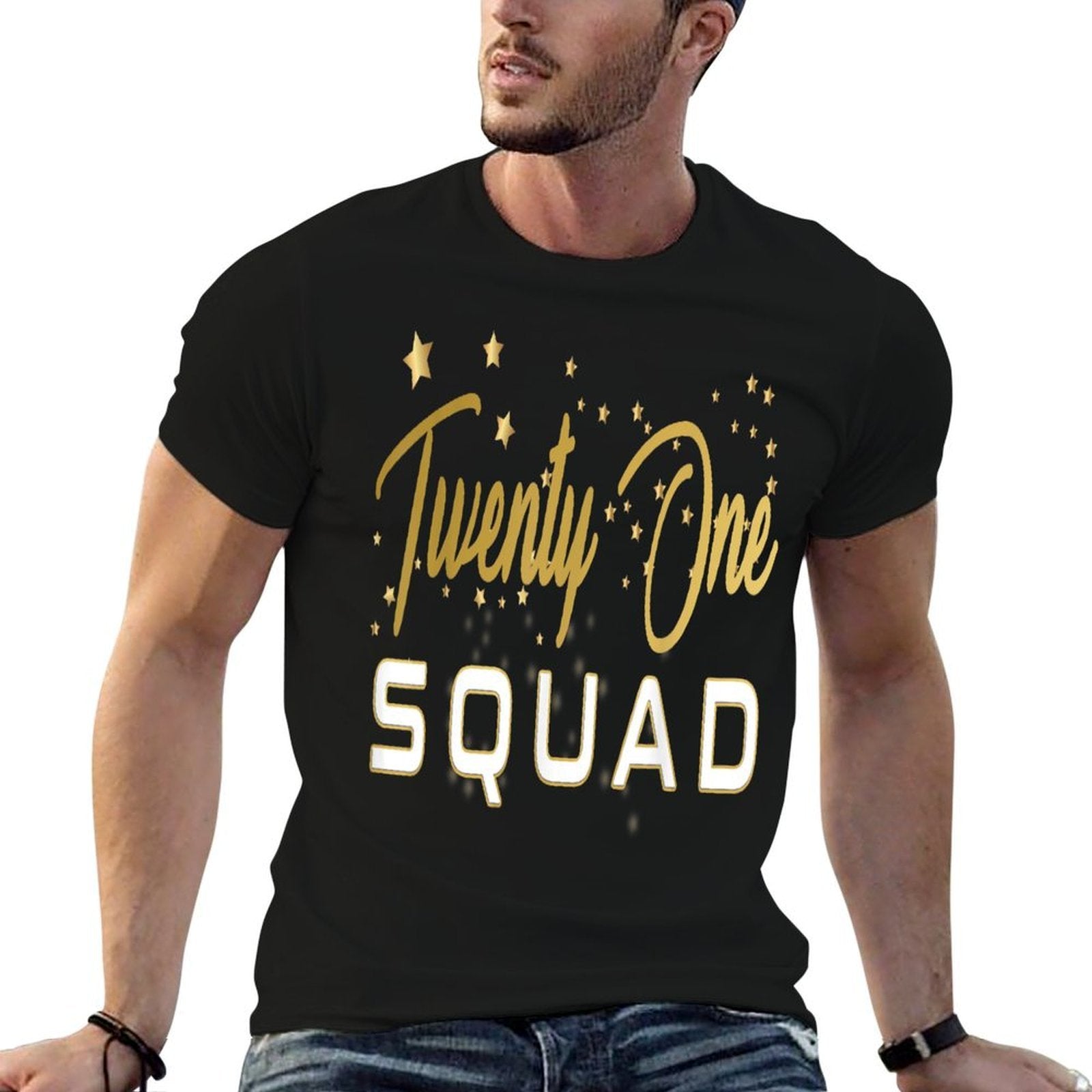 21st Birthday Twenty First Party Squad Funny Quote  Vintage-inspired T-Shirt