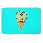 Kawaii Green Tomato Mascot No. 4  Rapid-Drying Bath Mat