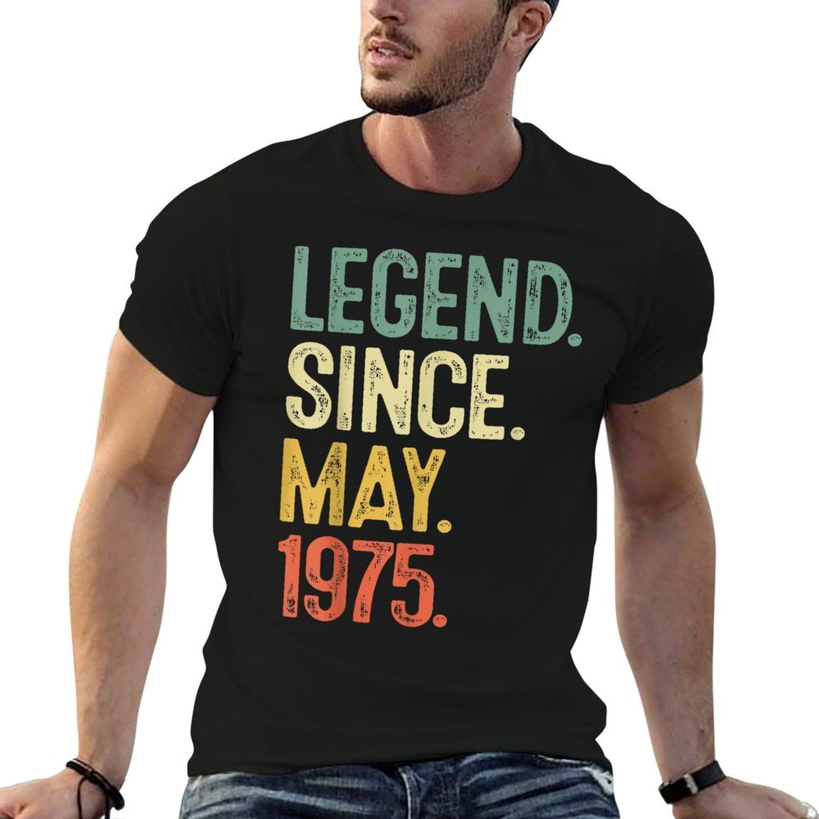 50 Years Old Gifts Legend May 1975 50th Birthday Men Women  Vintage-inspired T-Shirt
