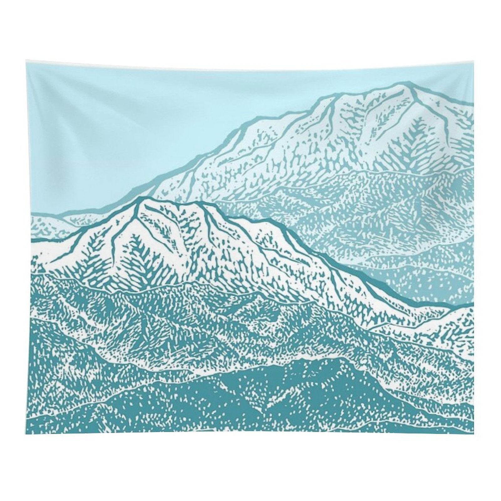 Distant Snow- 遠雪  Linocut Tapestry