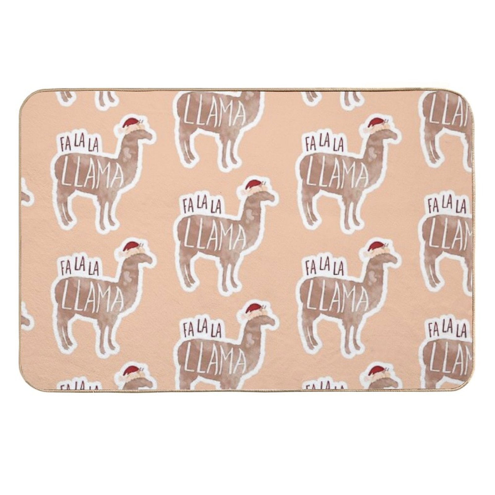 Fa La La Llama - Funny Llama Christmas Pun Sticker  Toxin-Free Bath Mat