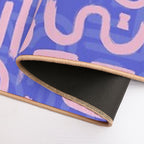 Shapes And Glyphs - Bold Brushstroke Abstract in Pink And Blue  Long-Lasting Bath Mat