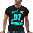 07th Birthday It's My 07th Birthday 07 Year Old Birthday  Heathered Texture T-Shirt