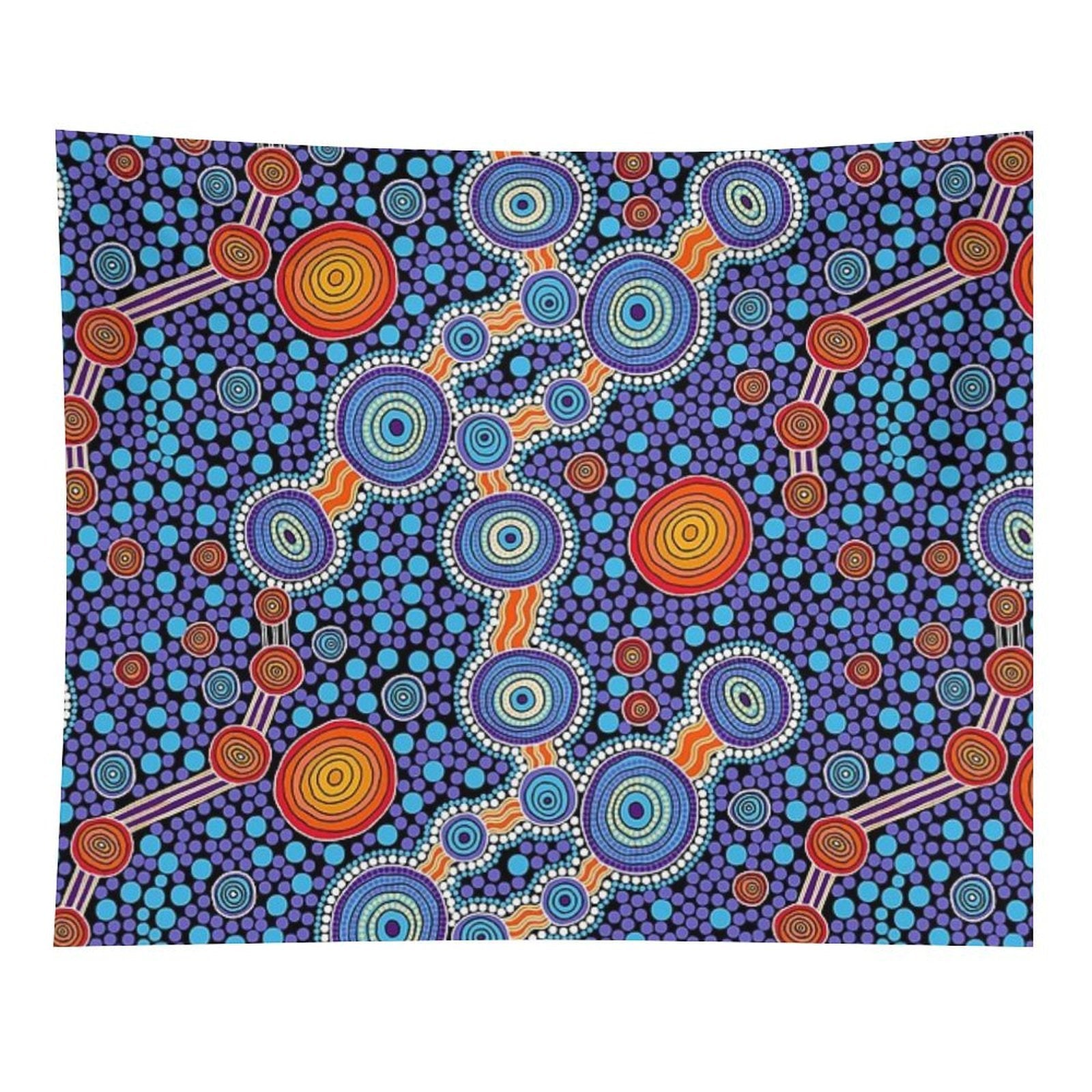 Authentic Aboriginal Art - The Journey Blue Tapestry