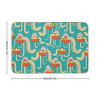 Plates of Noodles And Funny Cats.  Slip-Resistant Bath Mat