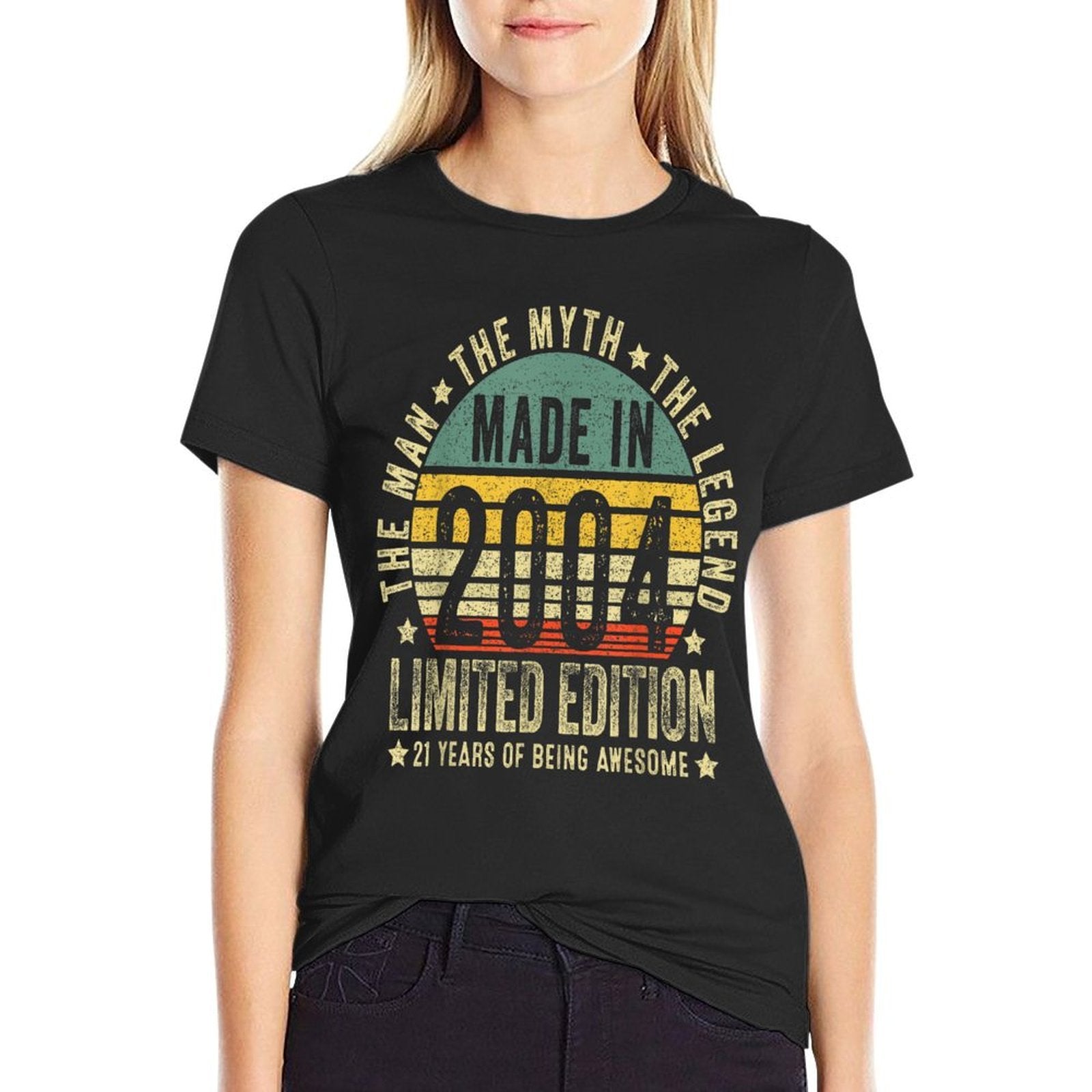 21 Year Old Gifts Vintage 2004 Limited Edition 21st Birthday  Fade-proof Color T-Shirt