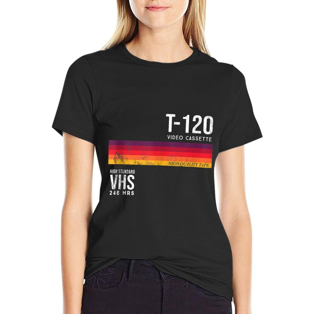 Vintage 80s Video Cassette Tape VHS  Graphic-printed T-Shirt