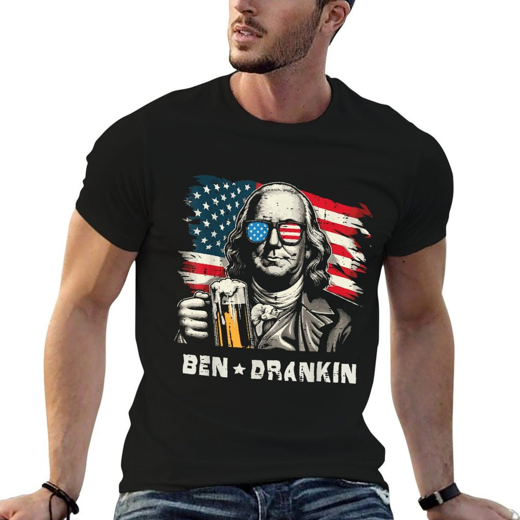 4th Of July Franklin Ben Drankin American Dad Men Women  Cotton T-Shirt