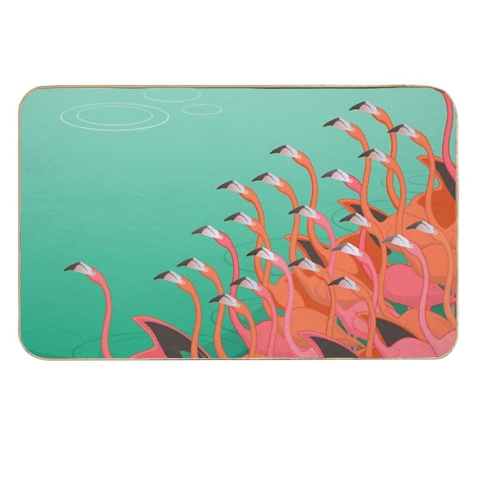 Fresco of The Flamingoes  Easy Maintenance Bath Mat