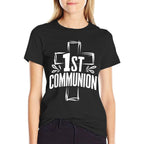 1st Communion  Rolled Sleeves T-Shirt