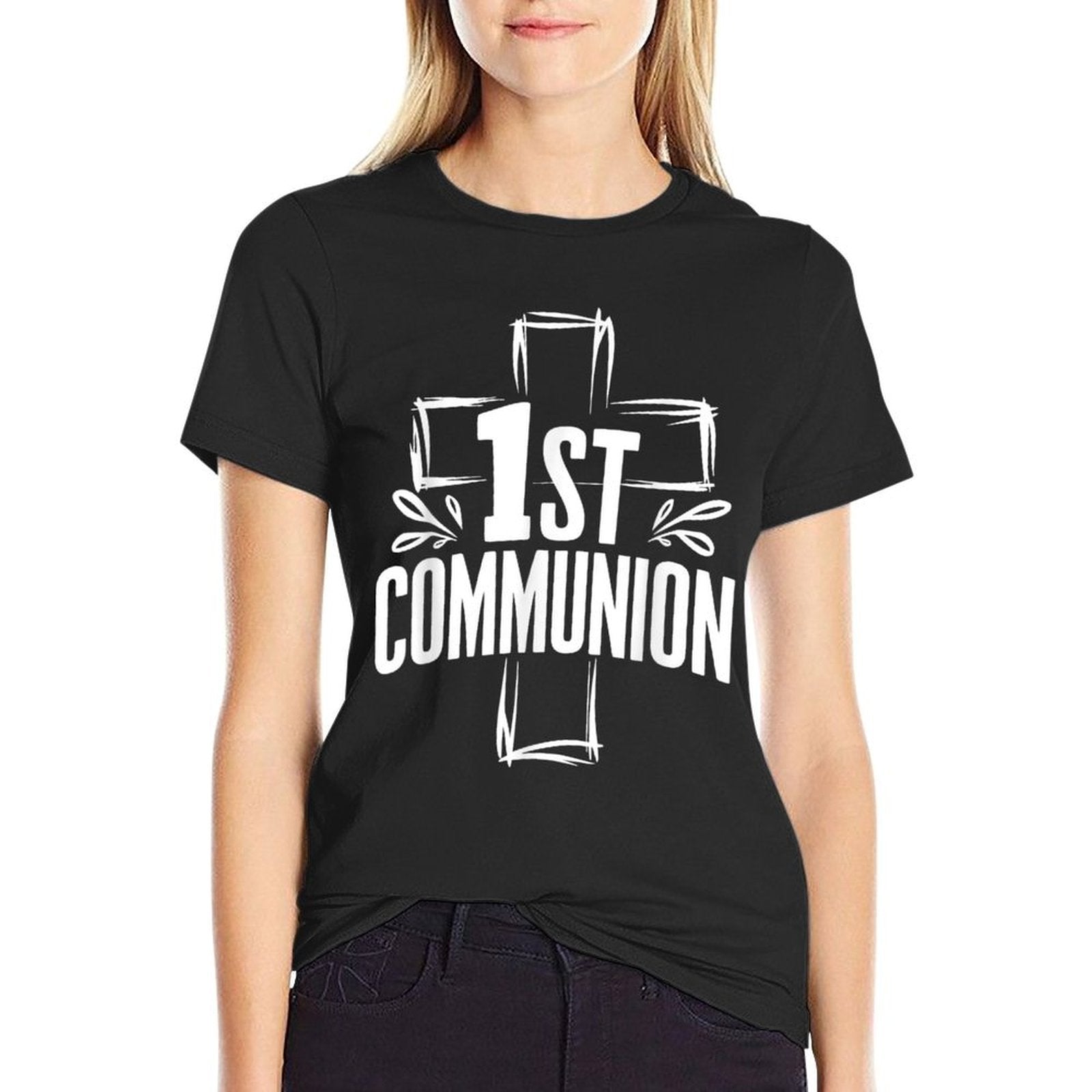 1st Communion  Rolled Sleeves T-Shirt