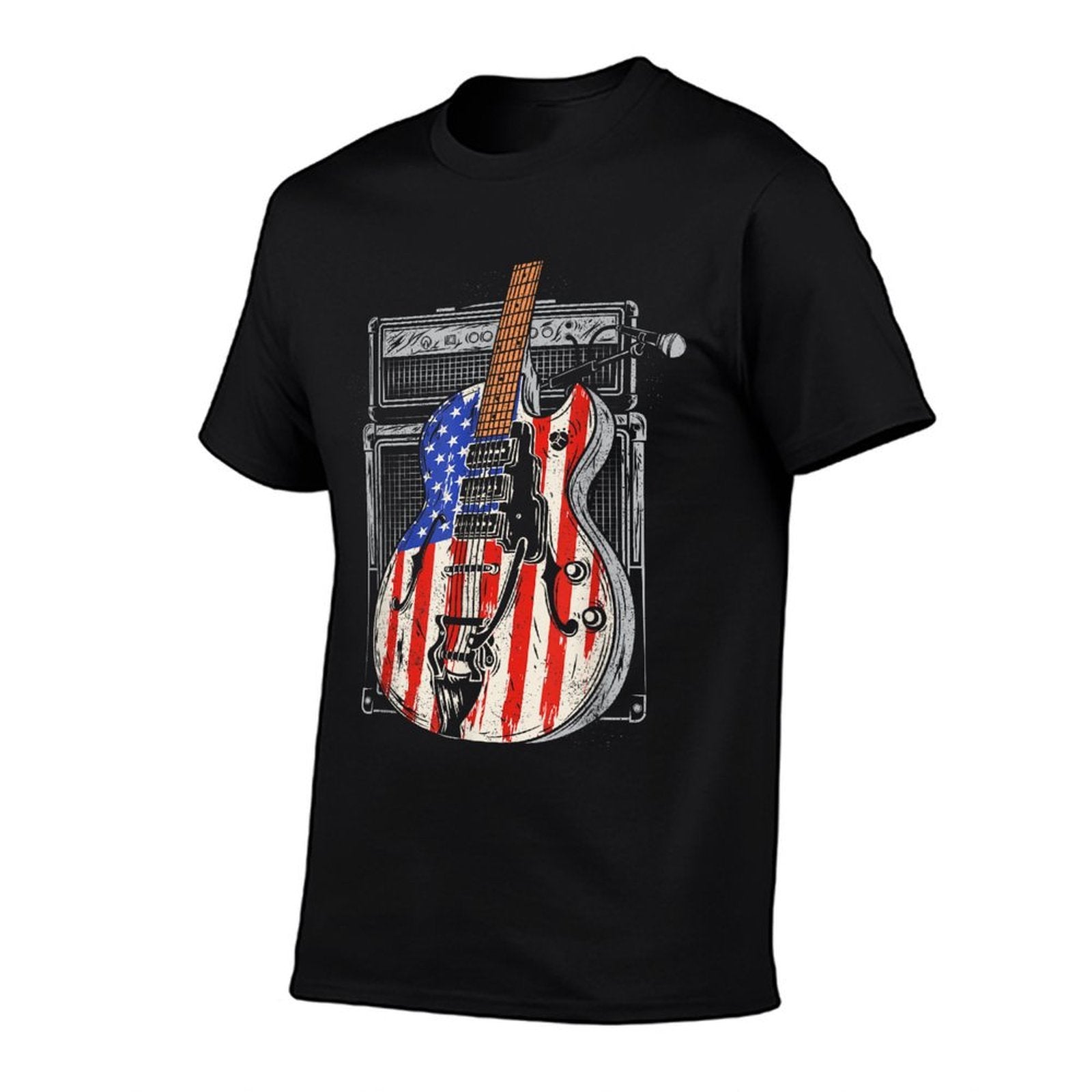 American Guitar 4th of July Guitarist USA Country Music  Moisture-wicking T-Shirt