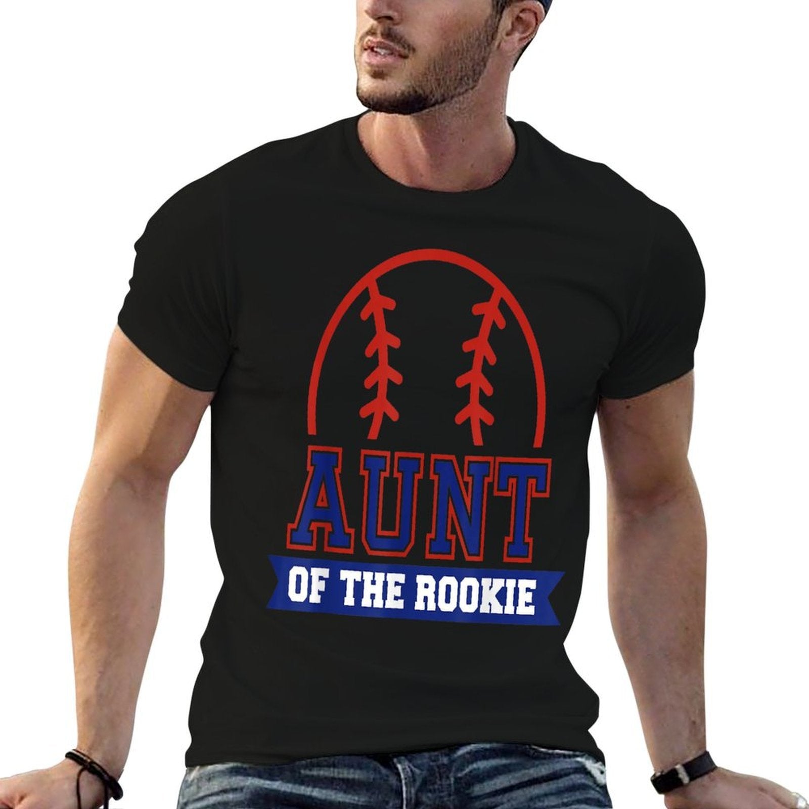 Aunt of Rookie 1st Birthday Baseball Theme Matching Party  Slim-fit Cut T-Shirt