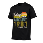 40Thbirthdaygifts Vintage Since August 1980 40Th Birthday  High-quality Stitching T-Shirt