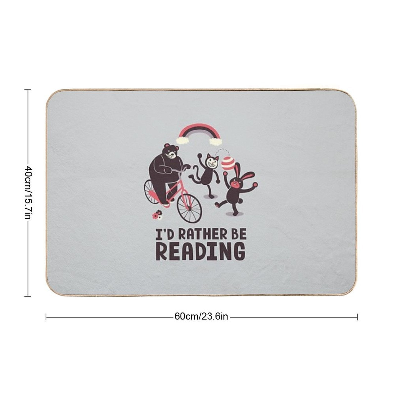 I'd Rather Be Reading Durable Bath Mat