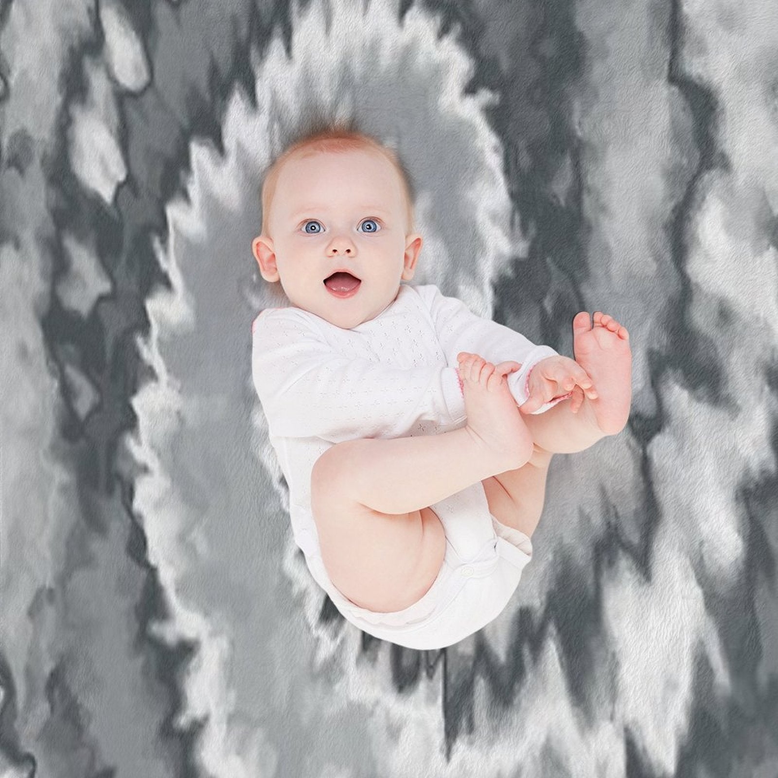 Colorful Swirl in Grey & White Shade Pattern 117 Lightweight Throw Blanket