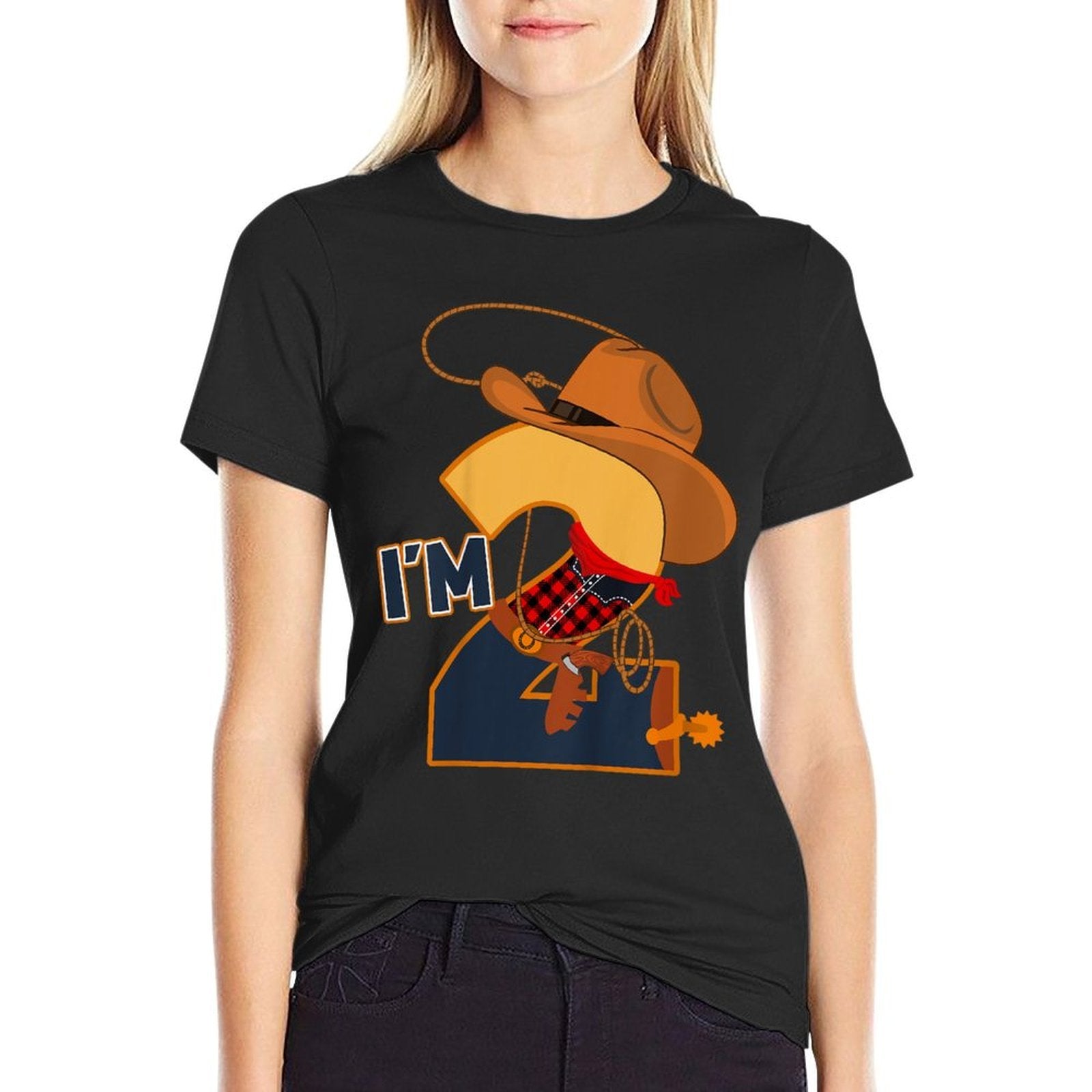 Kids 2nd Birthday Cowboy 2 Year Old Girls Boys Rodeo Theme  Eco-friendly Material T-Shirt