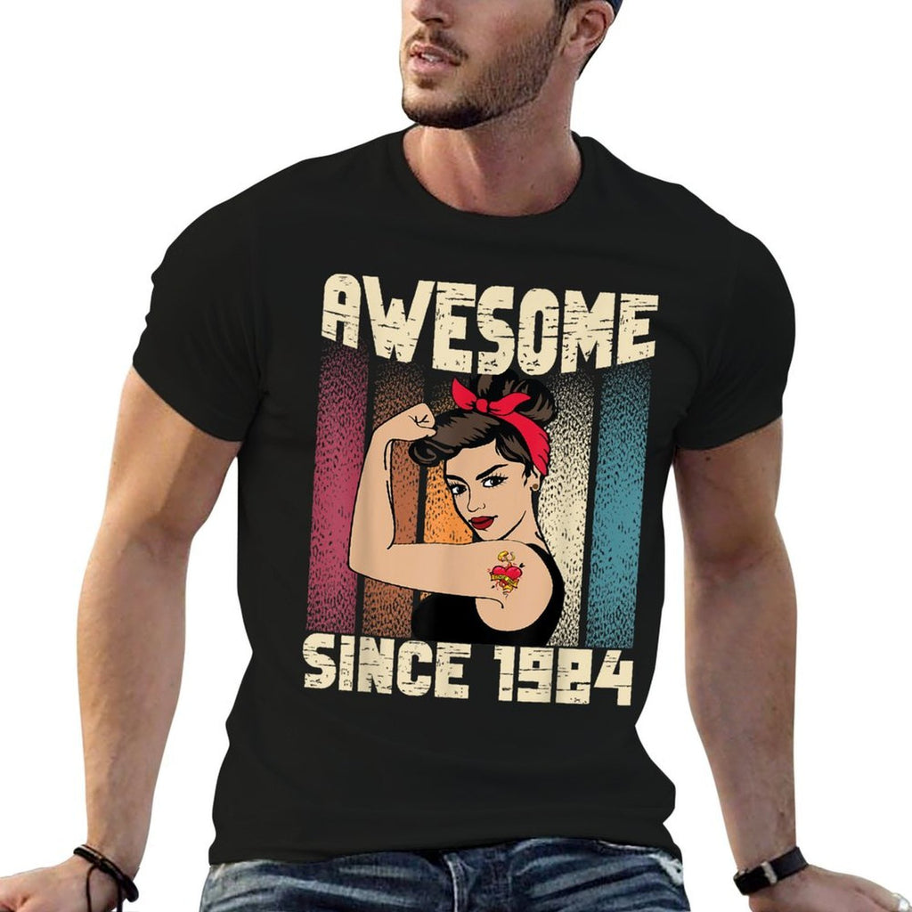 40 Year Old Awesome Since 1984 40th Birthday Women  Summer-ready Fabric T-Shirt