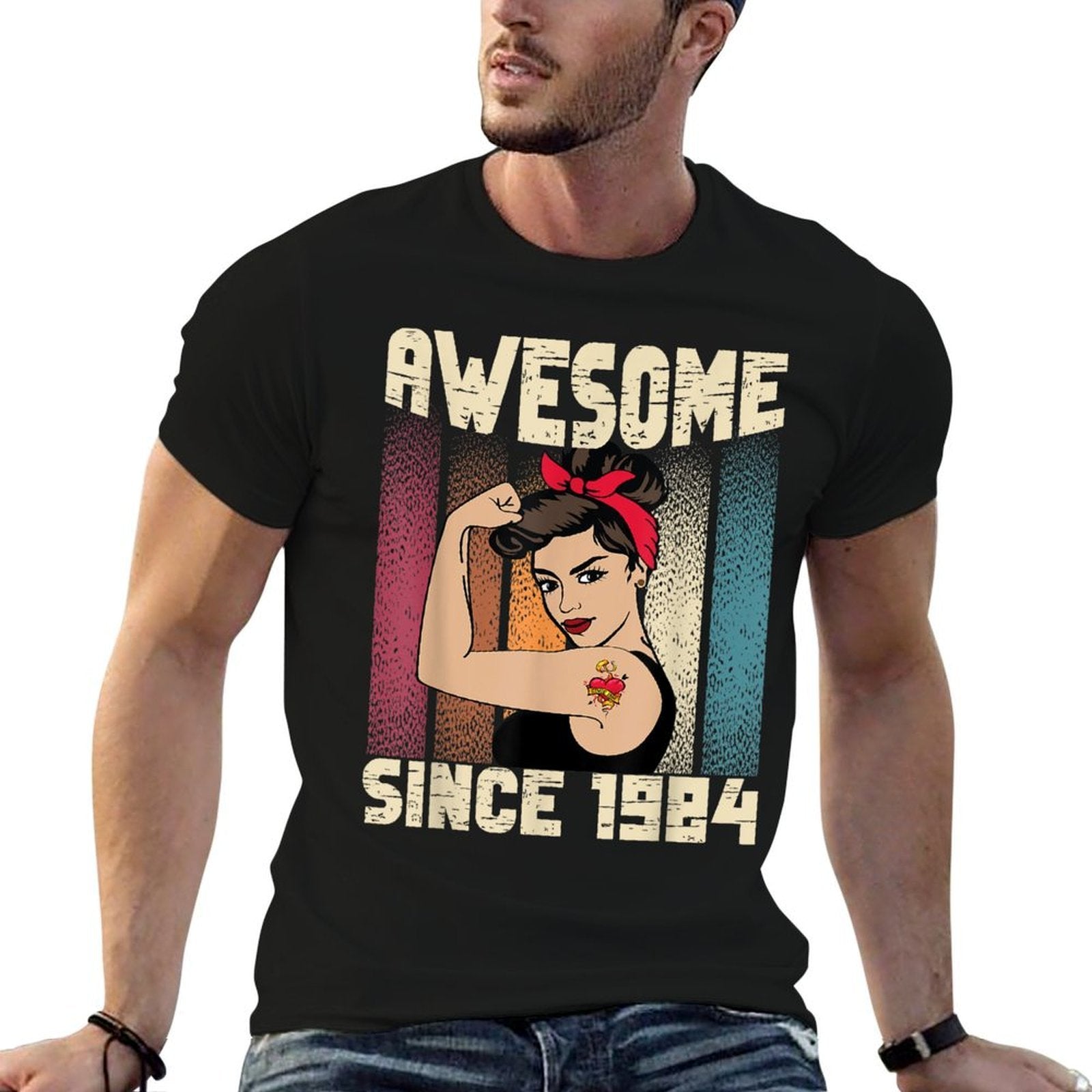 40 Year Old Awesome Since 1984 40th Birthday Women  Summer-ready Fabric T-Shirt