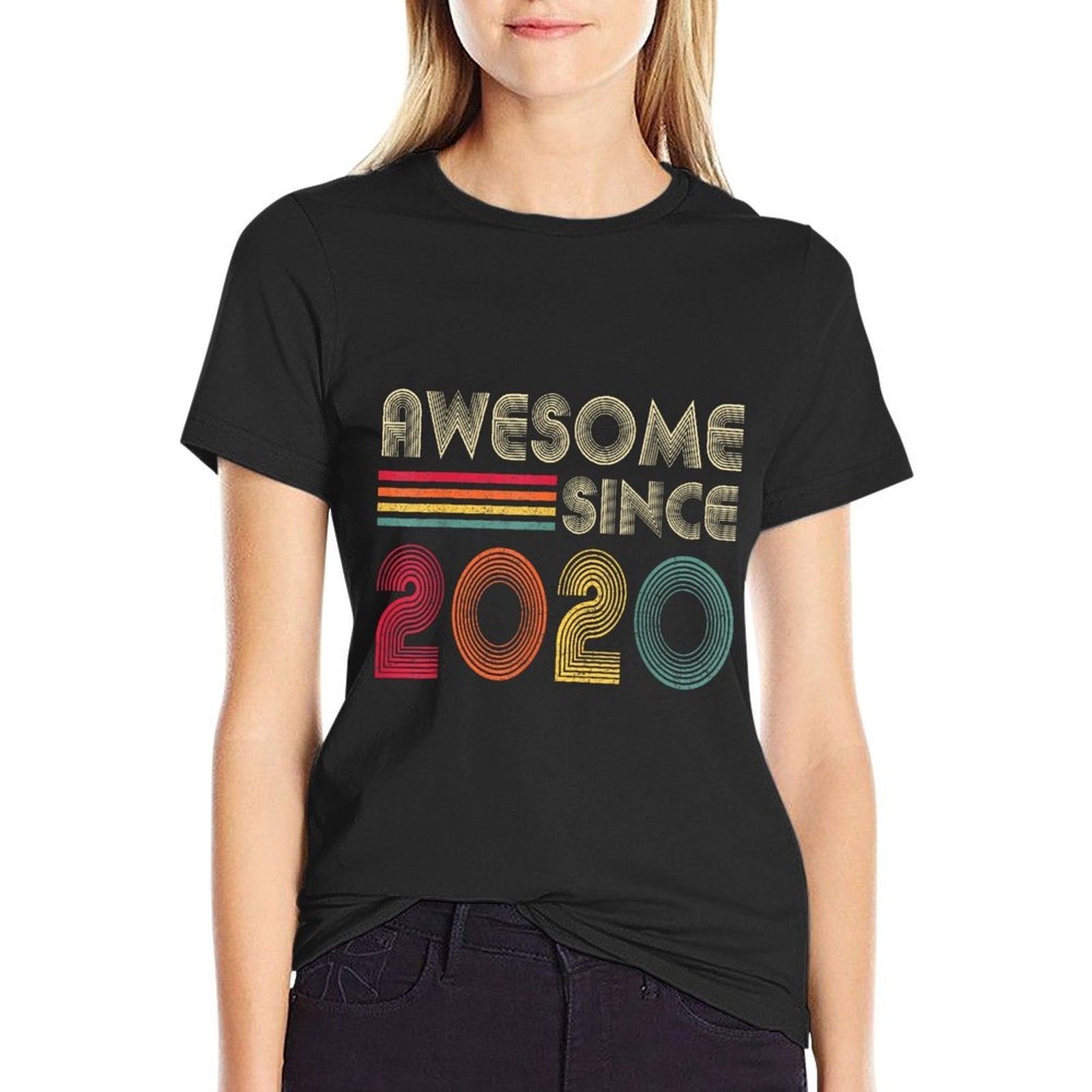 Awesome Since 2020 2nd Birthday Retro  Breathable T-Shirt