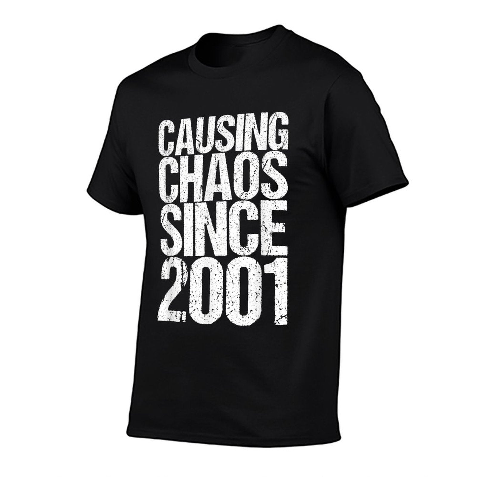 20 Years Old 2001 Causing Chaos Funny 20th Birthday  High-quality Stitching T-Shirt