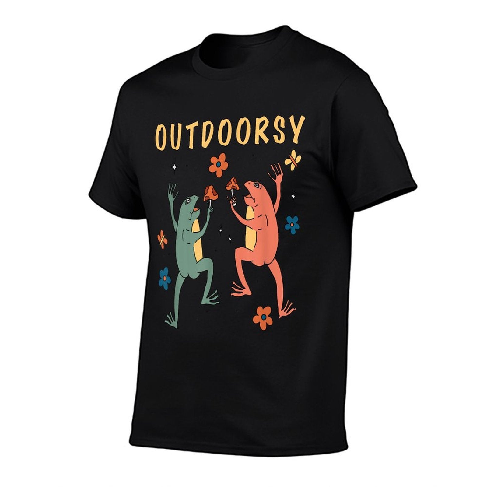 Aesthetic Frog Cottagecore Granola Girl Mushroom 90s Spring  Tagless Design T-Shirt