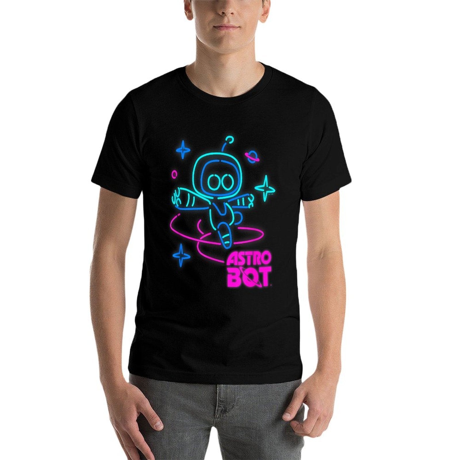 Astro Bot Rescue Mission Neon Lights PlayStation  Moisture-wicking T-Shirt