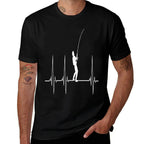 Fishing Heartbeat  Oversized Silhouette T-Shirt