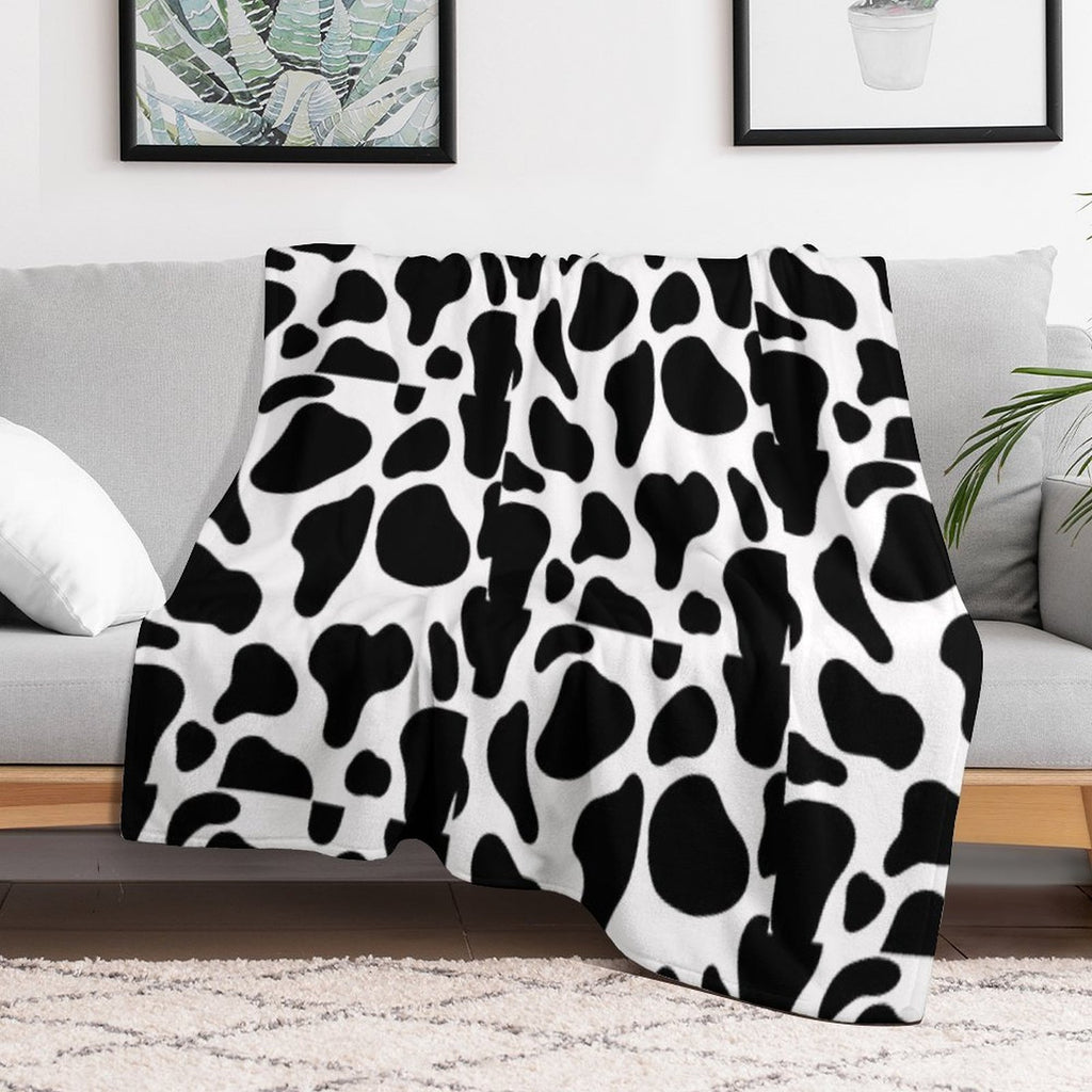 Cow Print Compact Throw Blanket