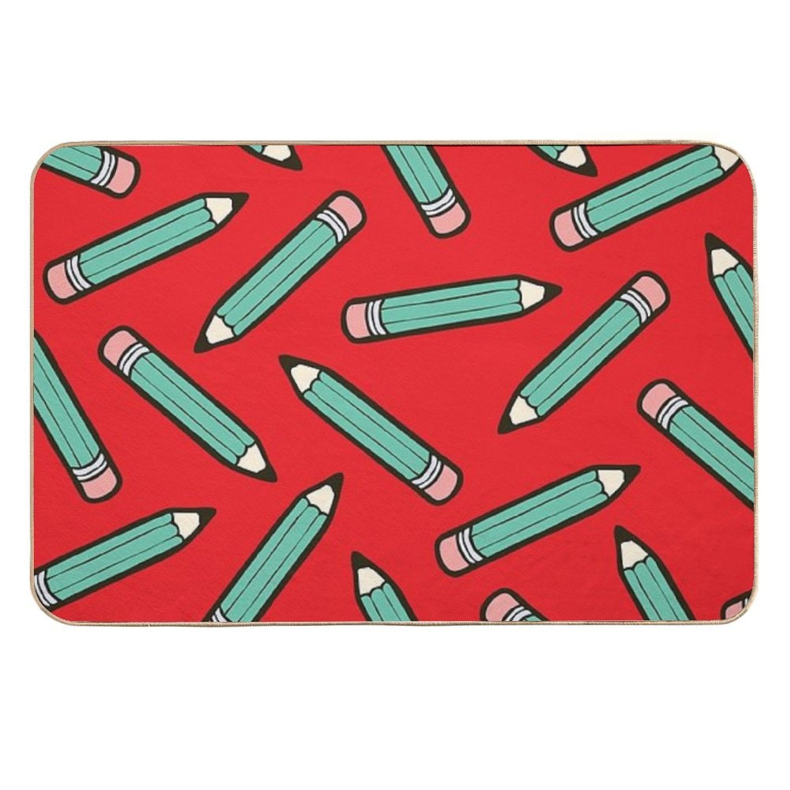 Pencil Power Red Pattern  Dirt-Trapping Bath Mat