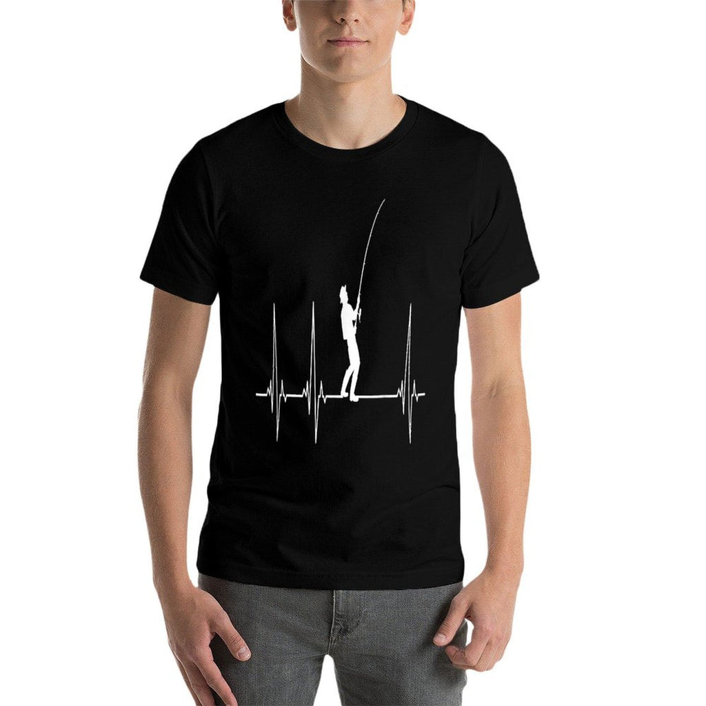 Fishing Heartbeat  Oversized Silhouette T-Shirt