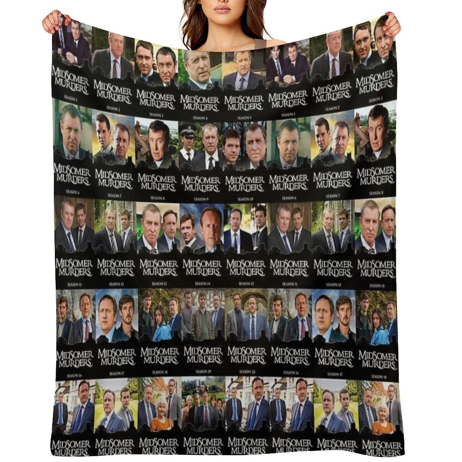 22 Seasons in Midsomer - Pattern Travel-friendly Throw Blanket