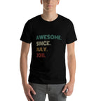 14 Years Old Awesome Since July 2011 14th Birthday  Summer-ready Fabric T-Shirt