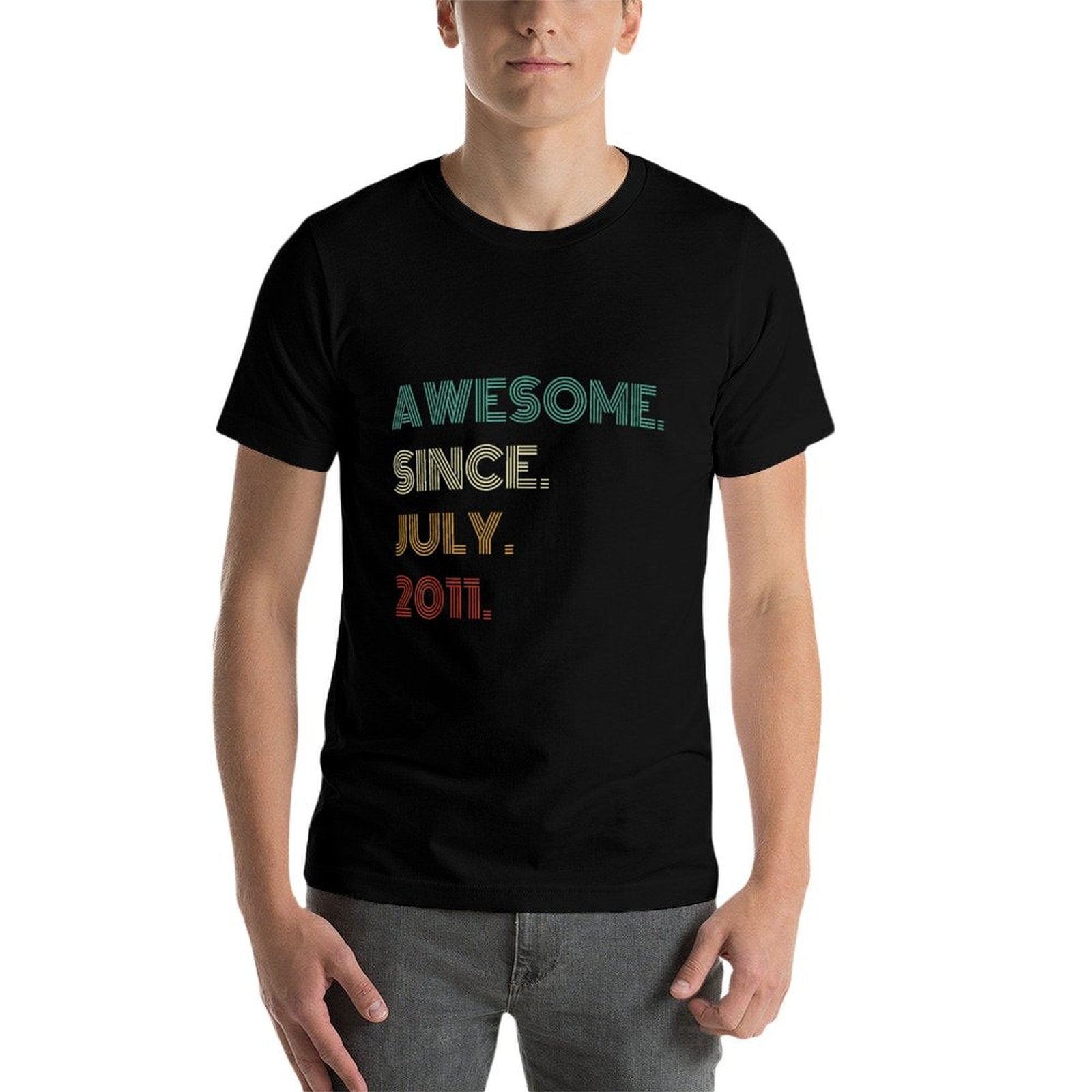 14 Years Old Awesome Since July 2011 14th Birthday  Summer-ready Fabric T-Shirt