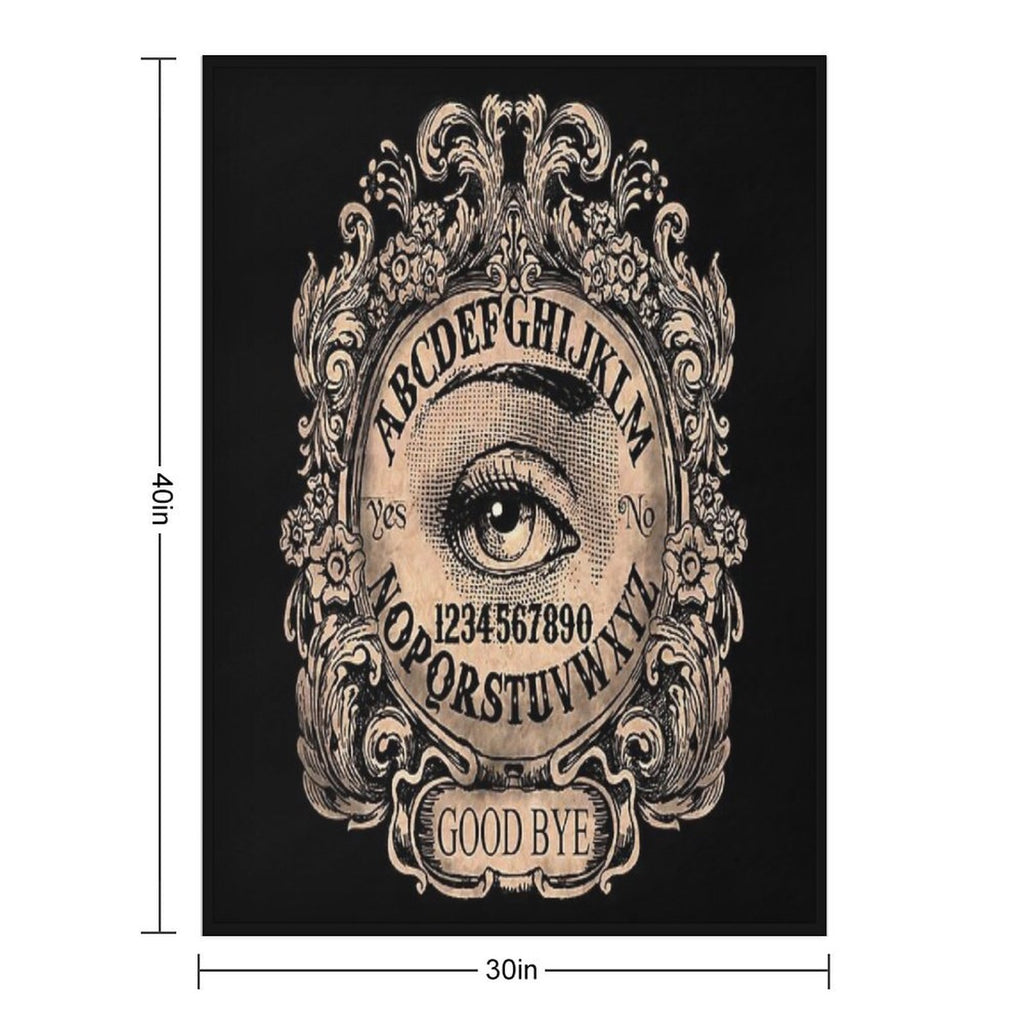 Witch Board with Mystic Eye Travel-friendly Throw Blanket