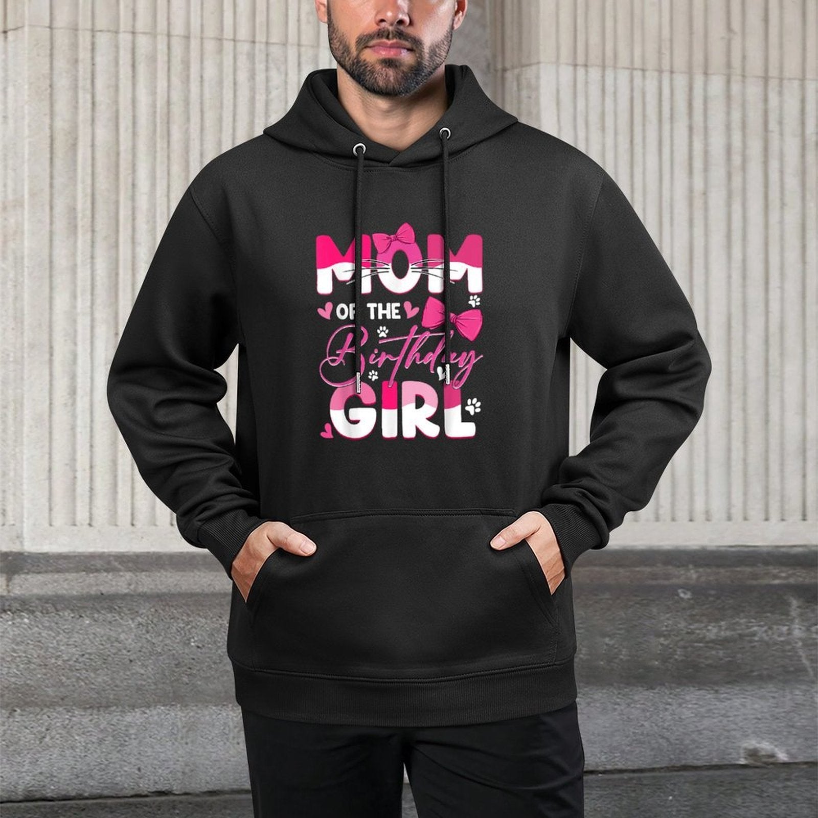 Mom Of The Birthday Girl Cat Kitty Family Matching Casual Wear Hoodie