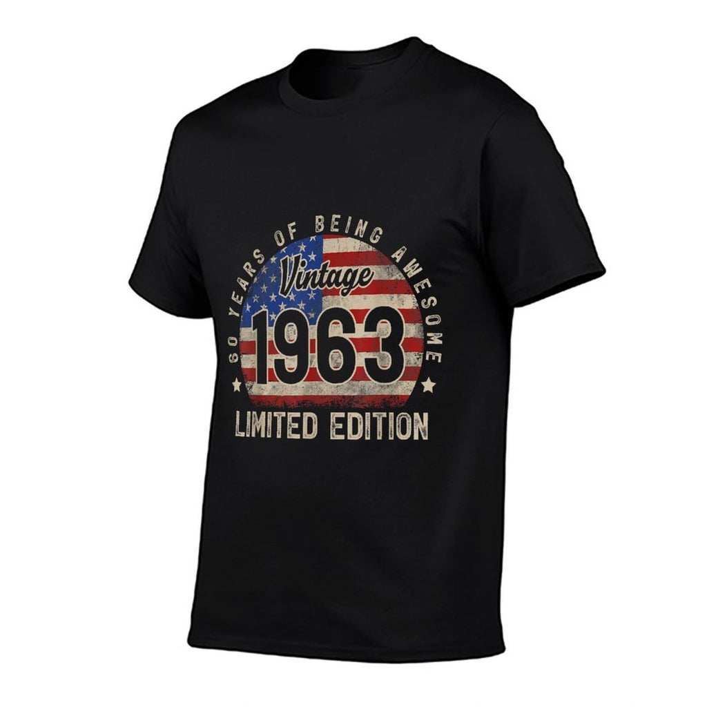 American 60 Years of Being Awesome 1963 60th Birthday  Rolled Sleeves T-Shirt