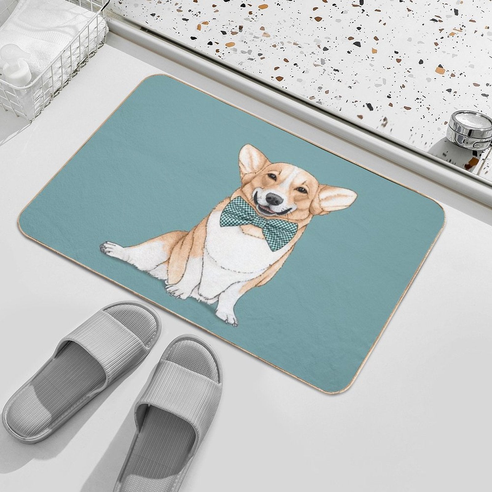 Corgi Dog  Slip-Resistant Bath Mat