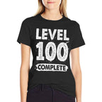 100th Birthday Gifts Level 100 Complete - Men's Unisex Adults Black Crew Neck Classic Fit - Small  Affordable Price T-Shirt