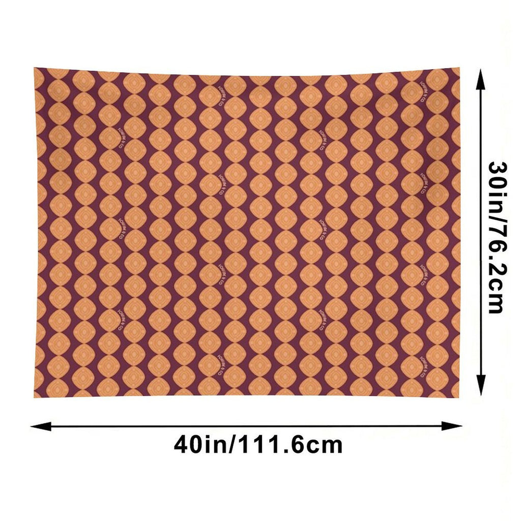 Atomic Blooms - Orange Maroon Tapestry