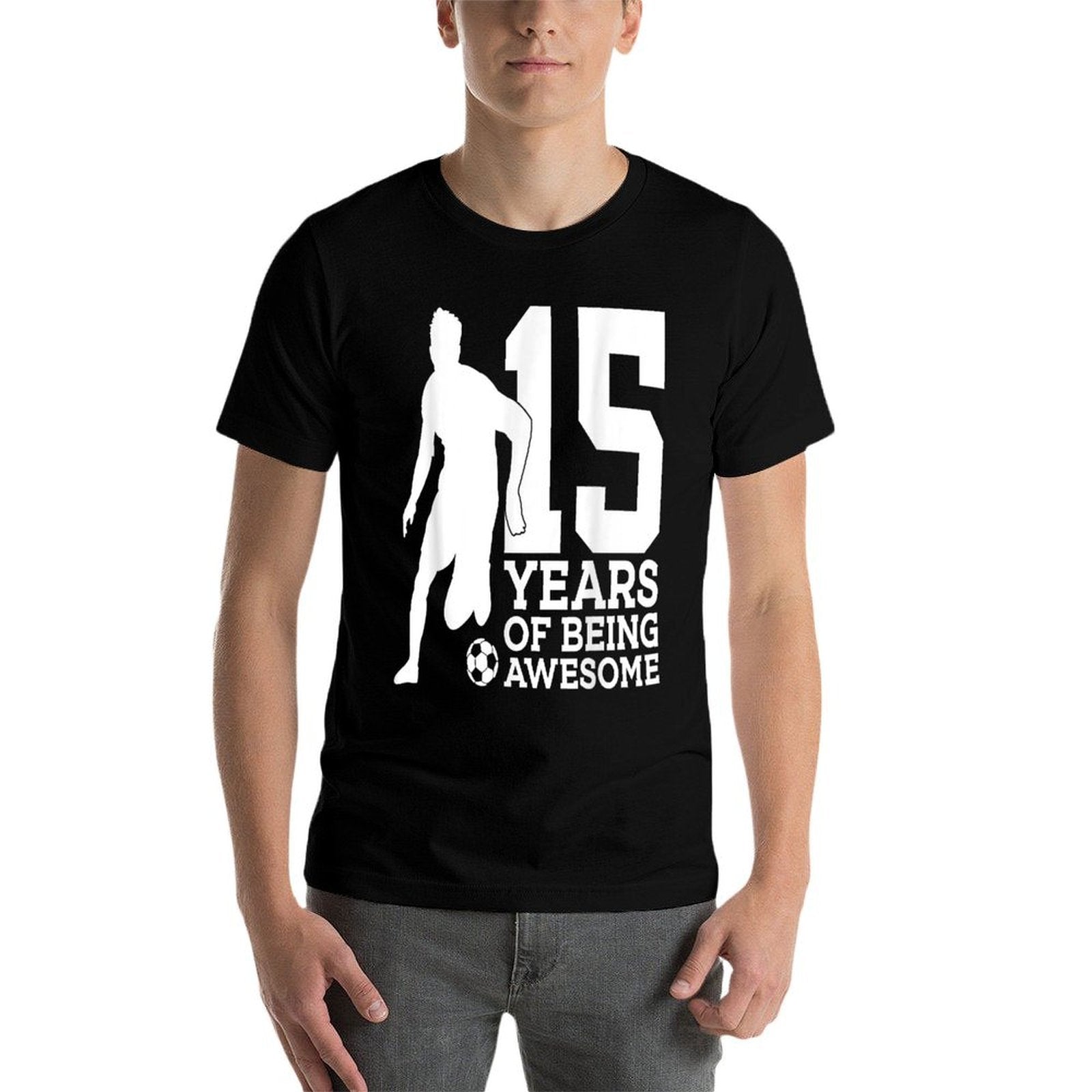 15 YEARS OF BEING AWESOME SOCCER 15TH BIRTHDAY  Relaxed-fit T-Shirt