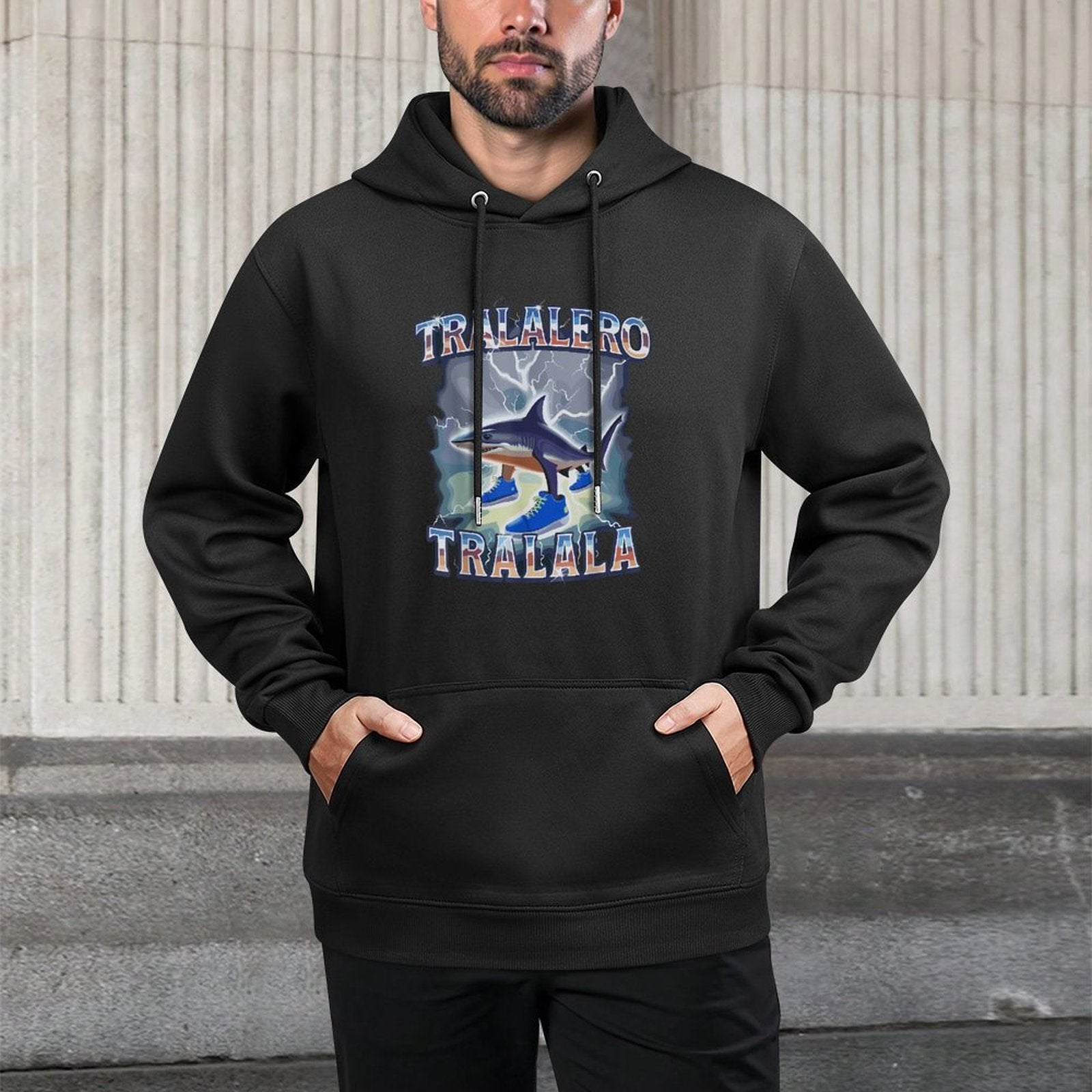 Tralalero Tralala Italian Brainrot Memes Internet Meme Shark Shape Retention Hoodie