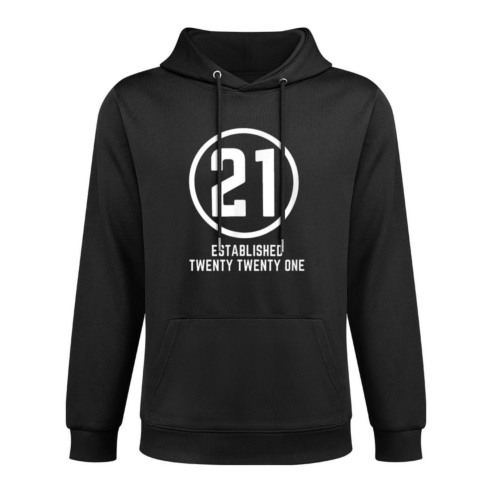 21 Established 2021, 21st Birthday Medium-Weight Fabric Hoodie