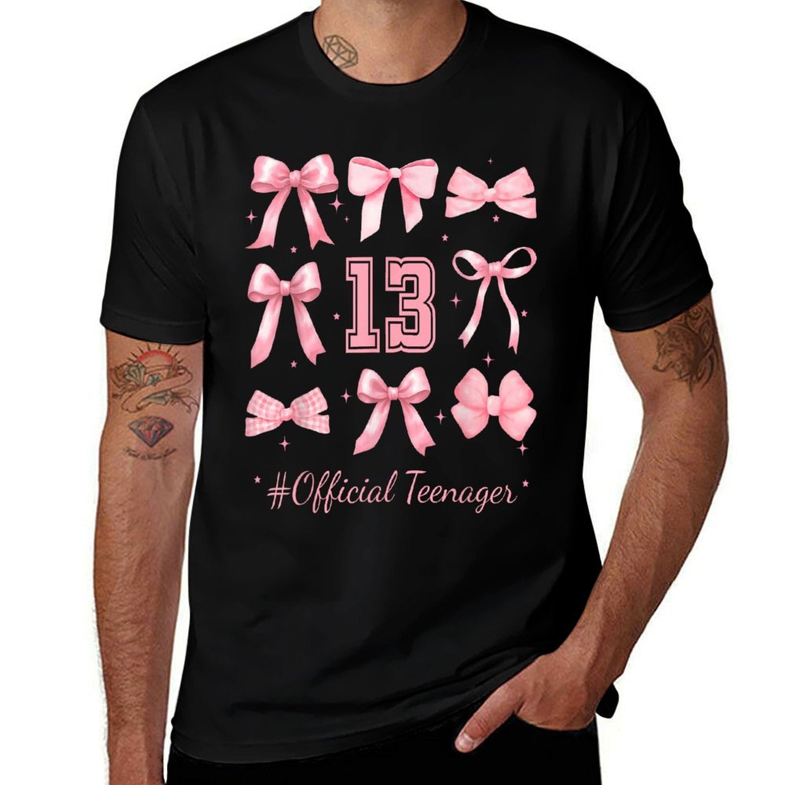 13 Officialnager Digits Pink Coquette Bow 13th Birthday  Breathable T-Shirt