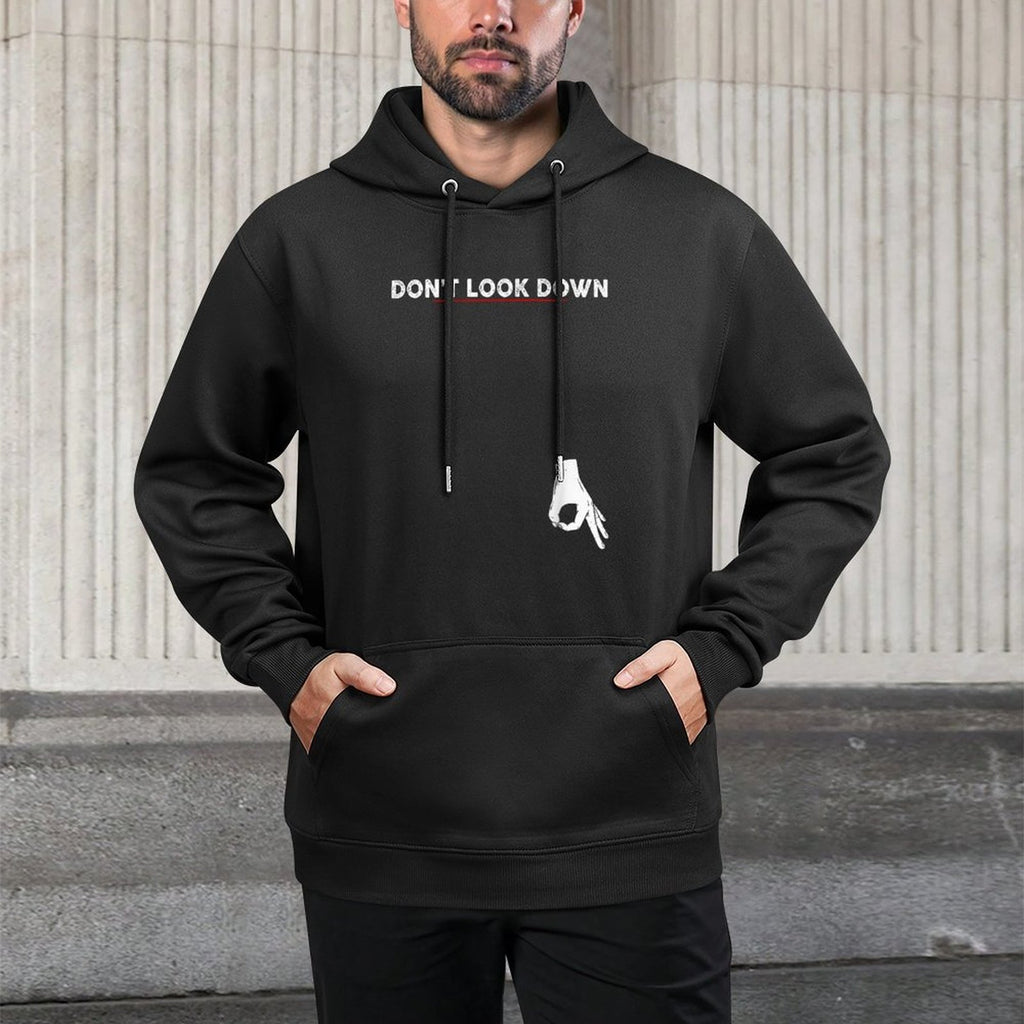 Dont Look Down Okay Hand Funny Gift - Black, Unisex-Adults, Humorous Modern,, Crew Neck, Regular Fit, Polyester 100, Cotton Ble Shape Retention Hoodie