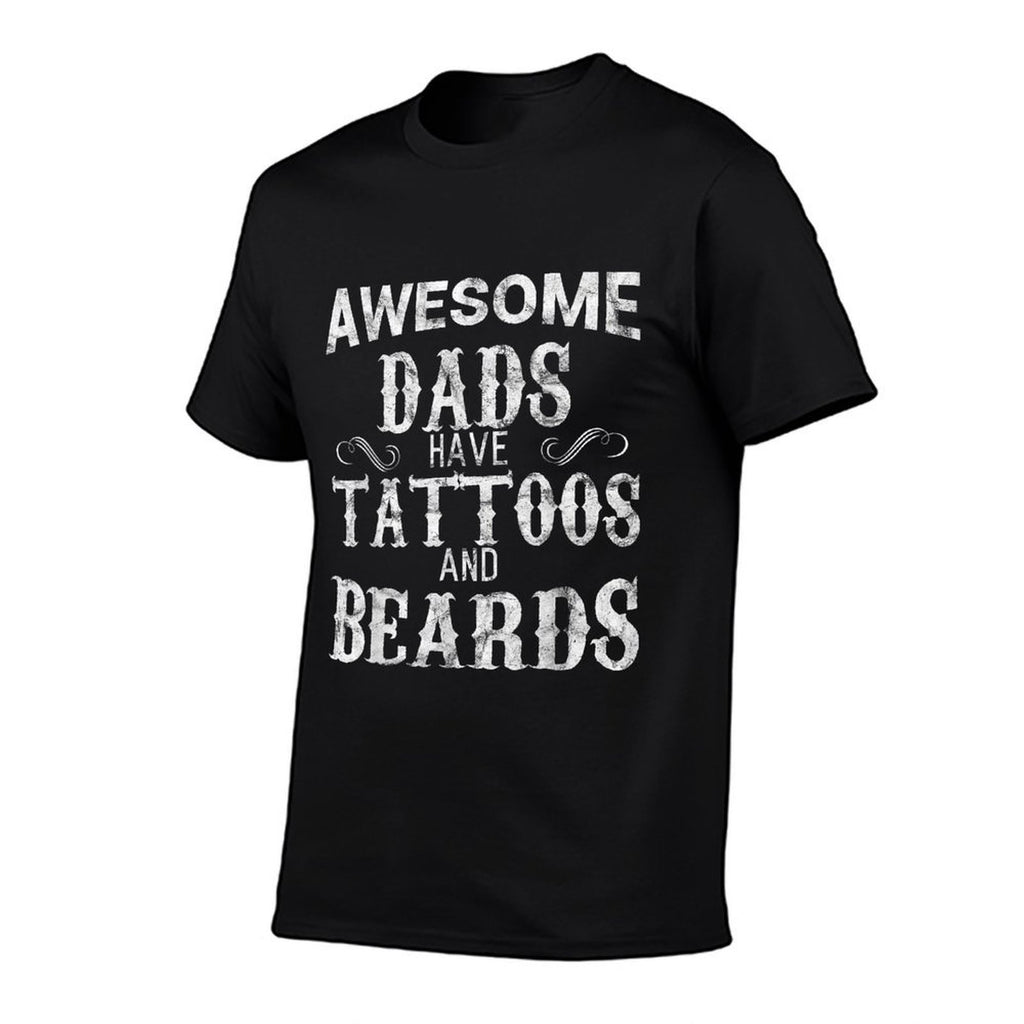 Awesome Dads Have Tattoos And Beards T Fathers Day  Trendy Pattern T-Shirt