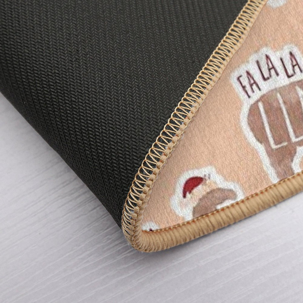 Fa La La Llama - Funny Llama Christmas Pun Sticker  Toxin-Free Bath Mat