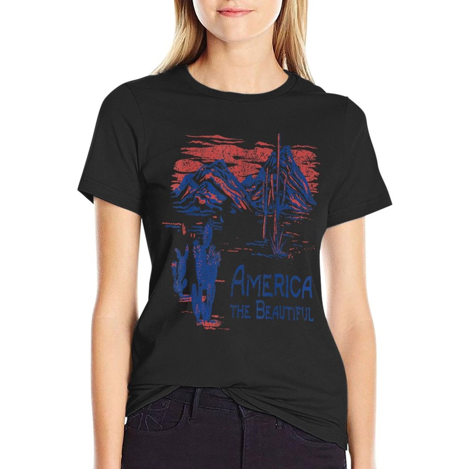 Americana America The Beautiful Landscape  Trendy Pattern T-Shirt