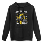 Kids Construction Truck 1st Birthday Boy 1 Bday Excavator Digger Customizable Surface Hoodie